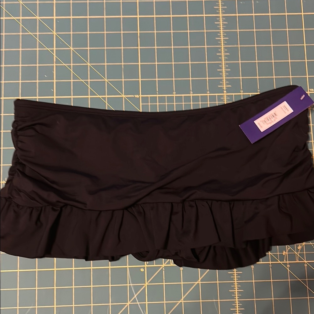 NWT Apt. 9 Black mini ruffle Swim Skirt